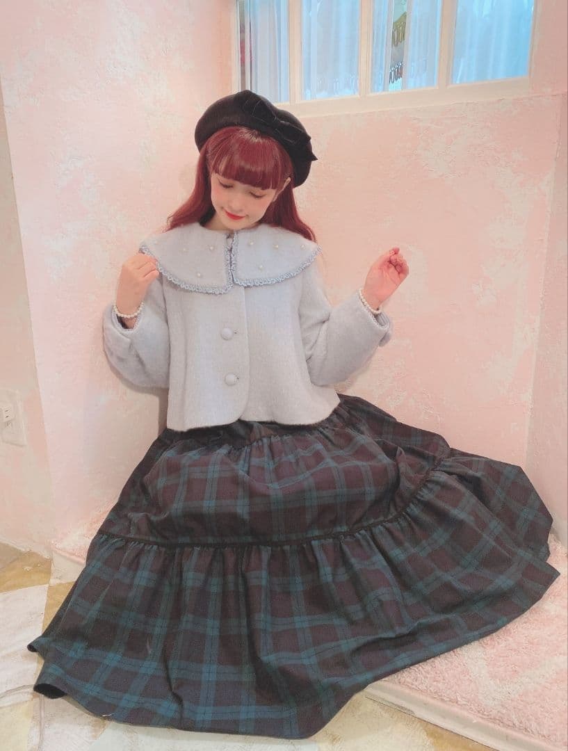 ■Maria pipi パールカラーシャギーショートコート ブラック マリアピピ