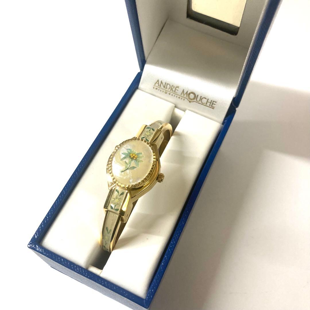 【美品】Andre mouche フラワー バングルウォッチ⭐︎