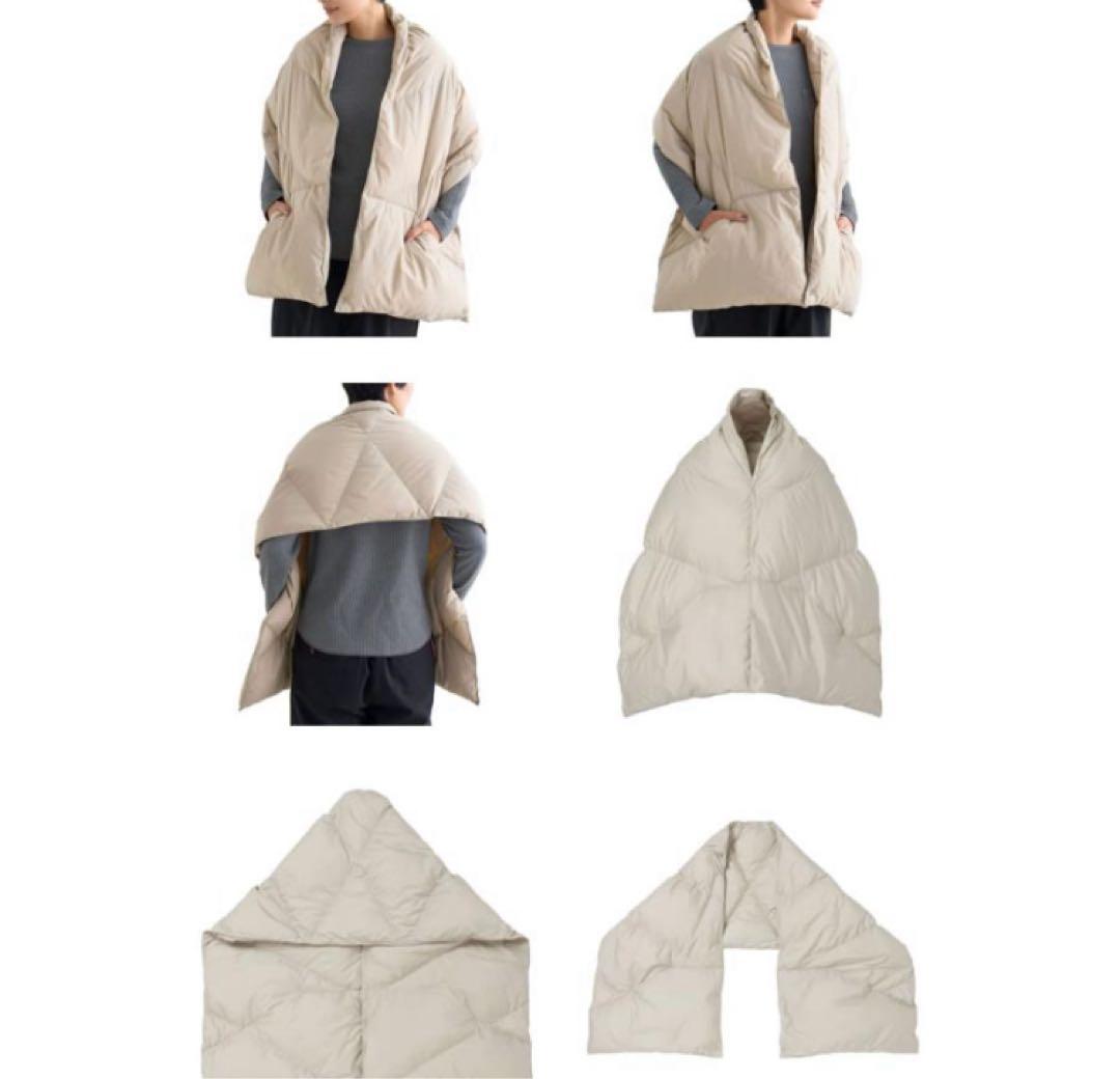 ☆★美品 NANGA ブラック ダウンポンチョ　ショール マフラー★☆