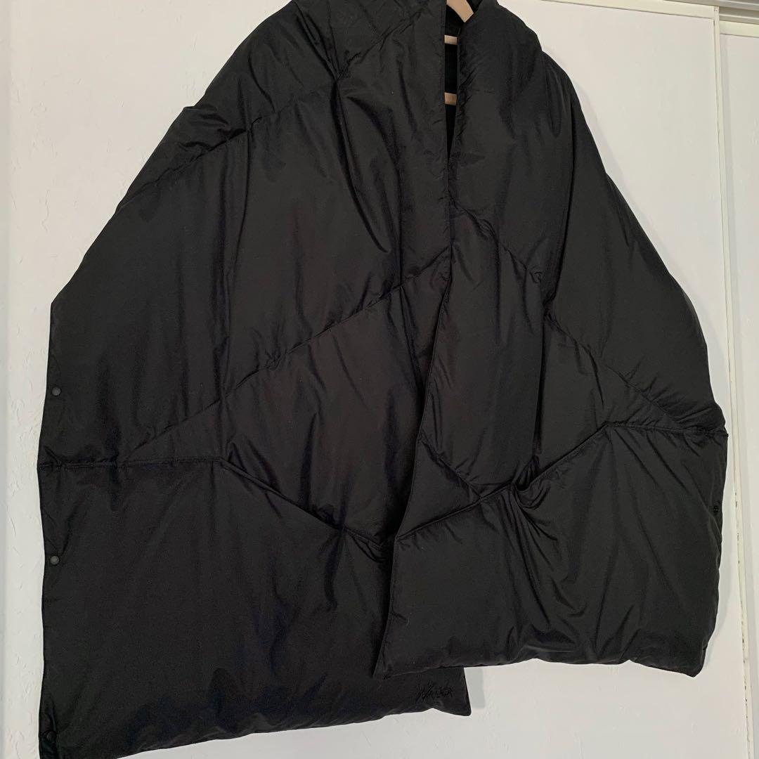 ☆★美品 NANGA ブラック ダウンポンチョ　ショール マフラー★☆