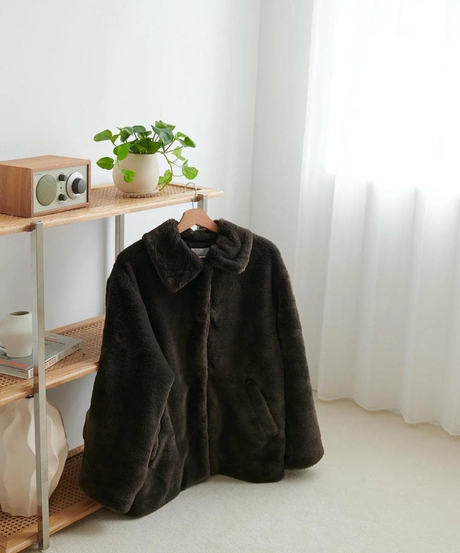 今季商品！　S　ブラウン　Discoat コート　ファージャケット レディース