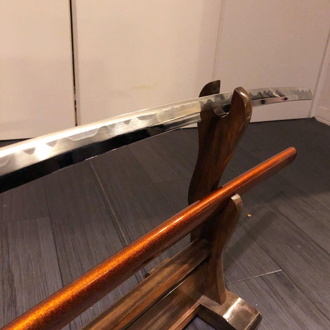 高級模造刀　居合刀　太刀　本研波刃　籐巻拵え　 刃長