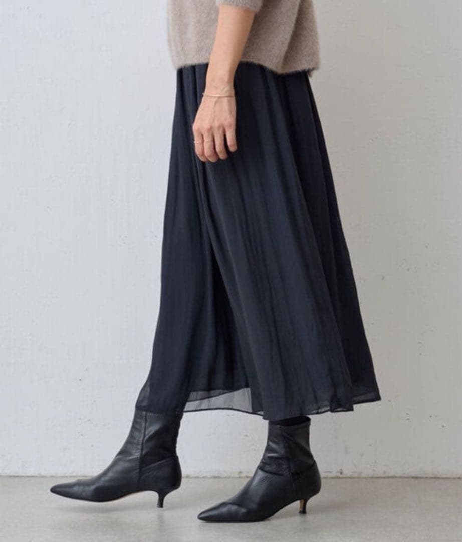 BEARDSLEY シワシフォンギャザーパンツ 黒 サイズ1 美品