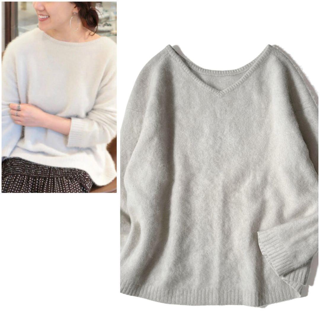 Plage ふわふわ2wayVネックニットプルオーバー　軽量 ニュアンスカラー