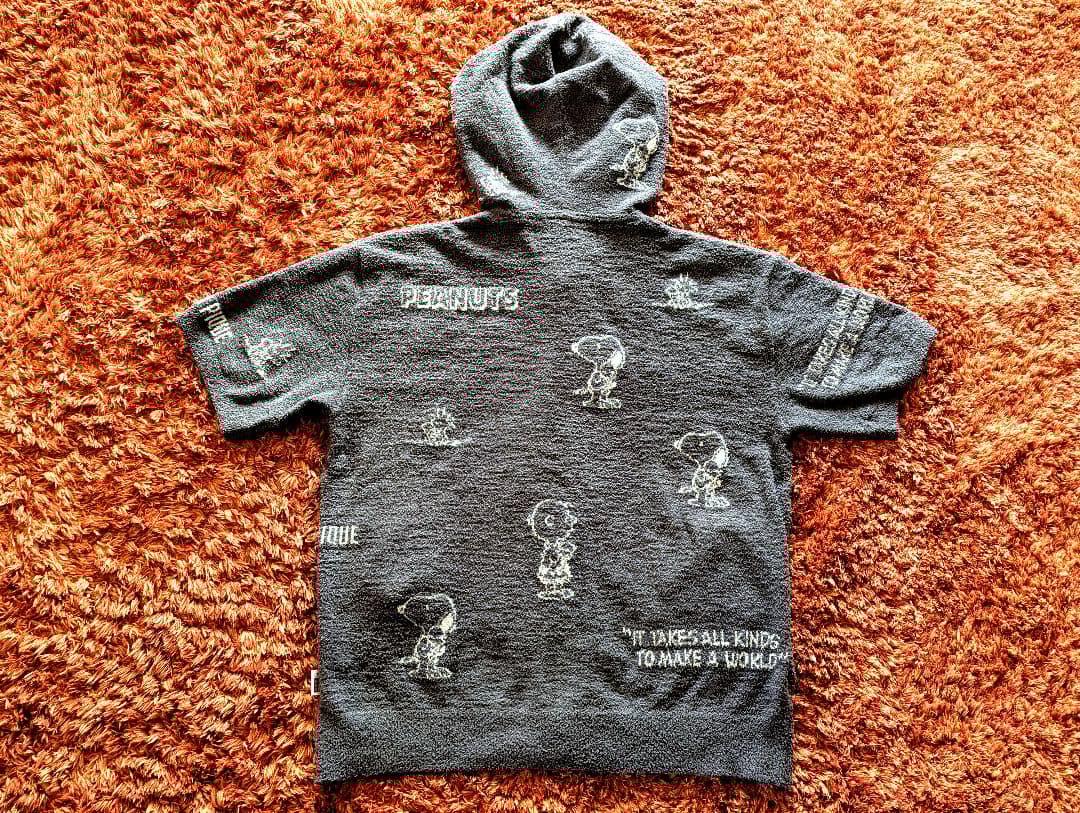 美品 ジェラートピケ スヌーピー コラボ ルームウェア セットアップ グレー Ｆ