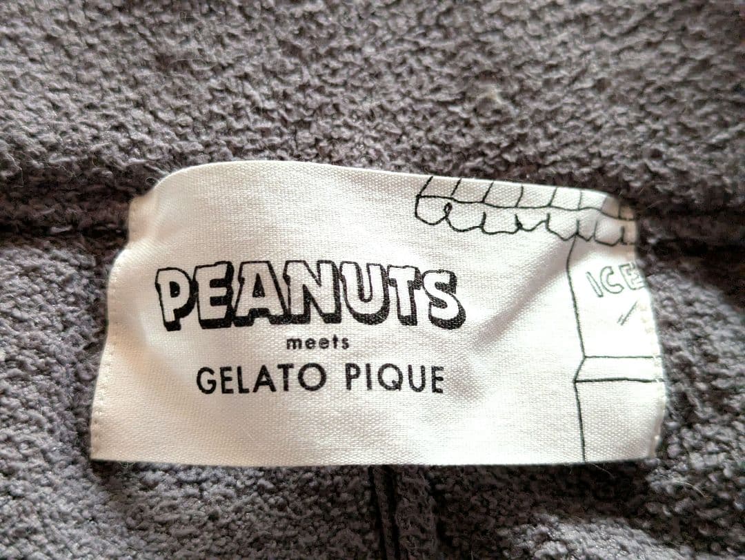 美品 ジェラートピケ スヌーピー コラボ ルームウェア セットアップ グレー Ｆ