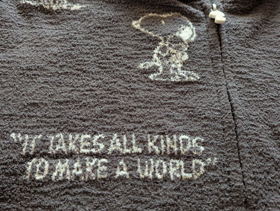 美品 ジェラートピケ スヌーピー コラボ ルームウェア セットアップ グレー Ｆ