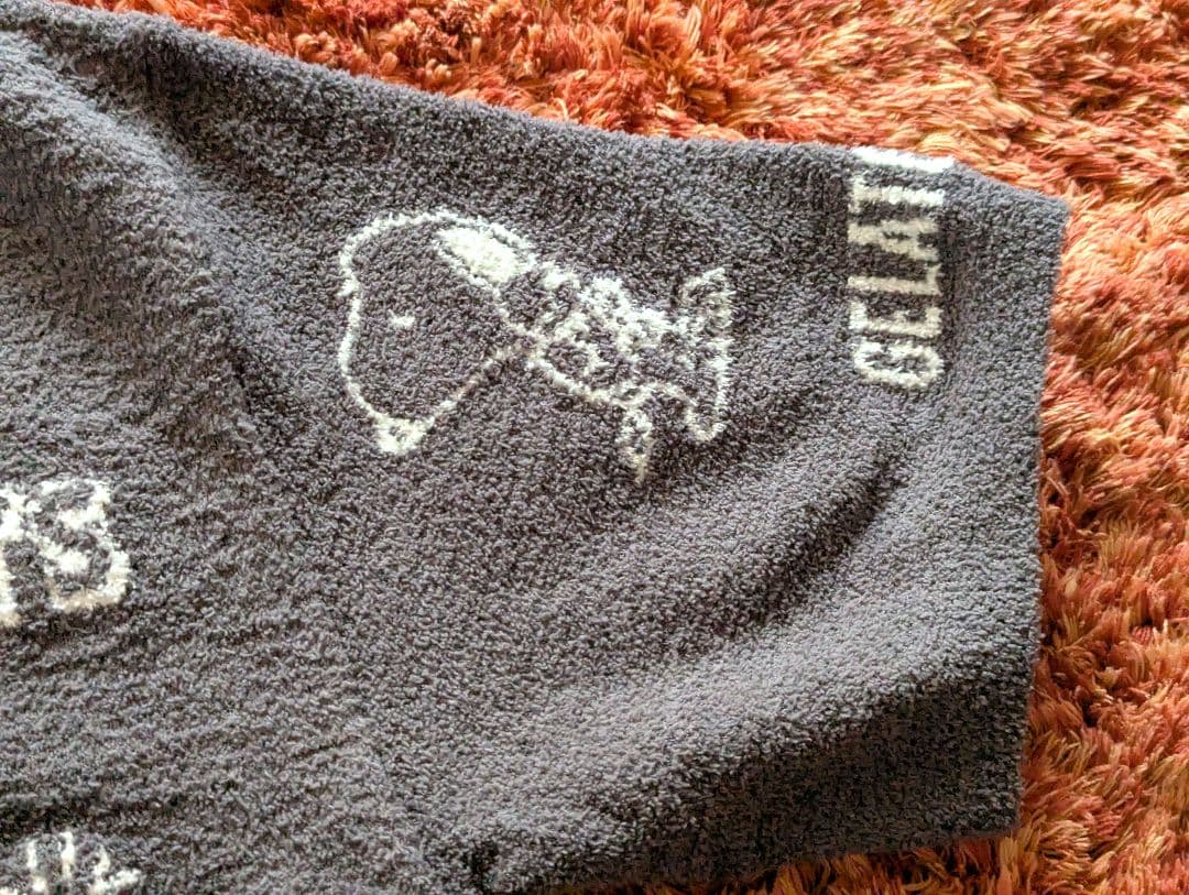 美品 ジェラートピケ スヌーピー コラボ ルームウェア セットアップ グレー Ｆ