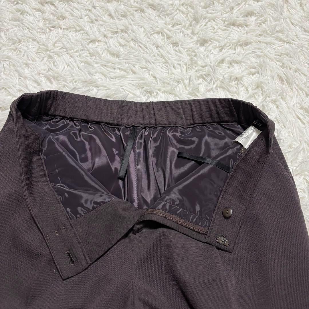 ✨極美品 13/大きいサイズ✨リフレクト パンツスーツ ノーカラー ストレッチ性