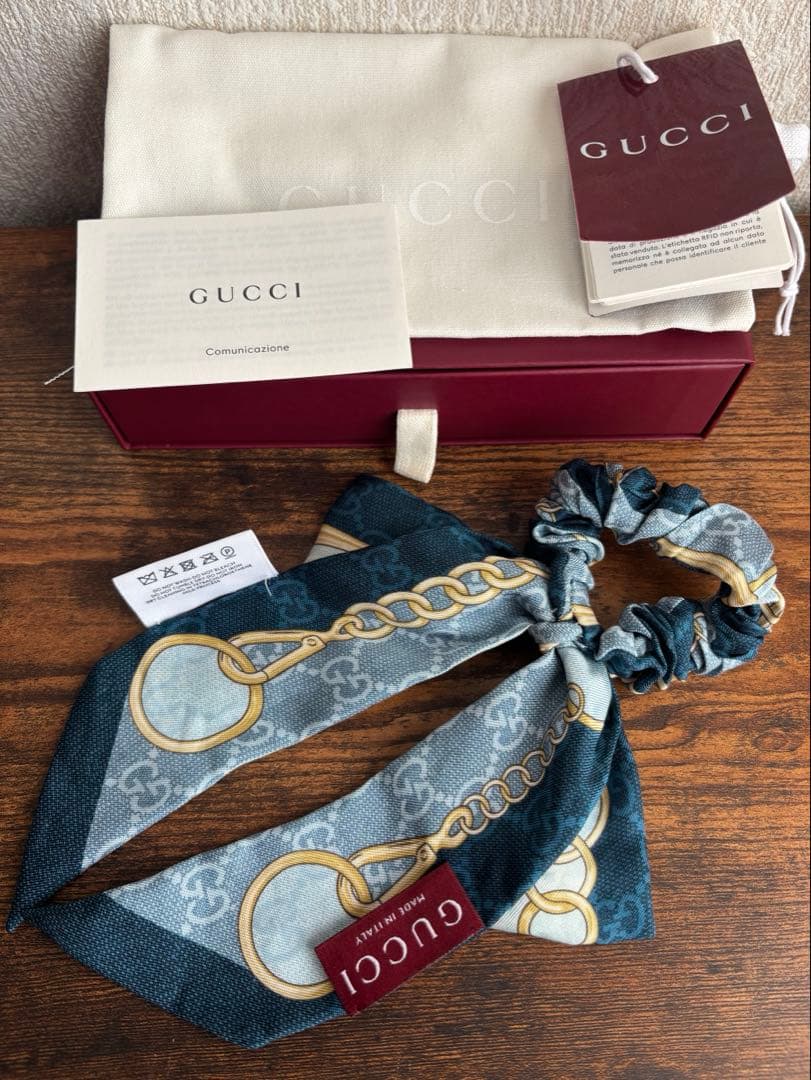 GUCCI GG シルク リボンシュシュ　※リボンシュシュのみ