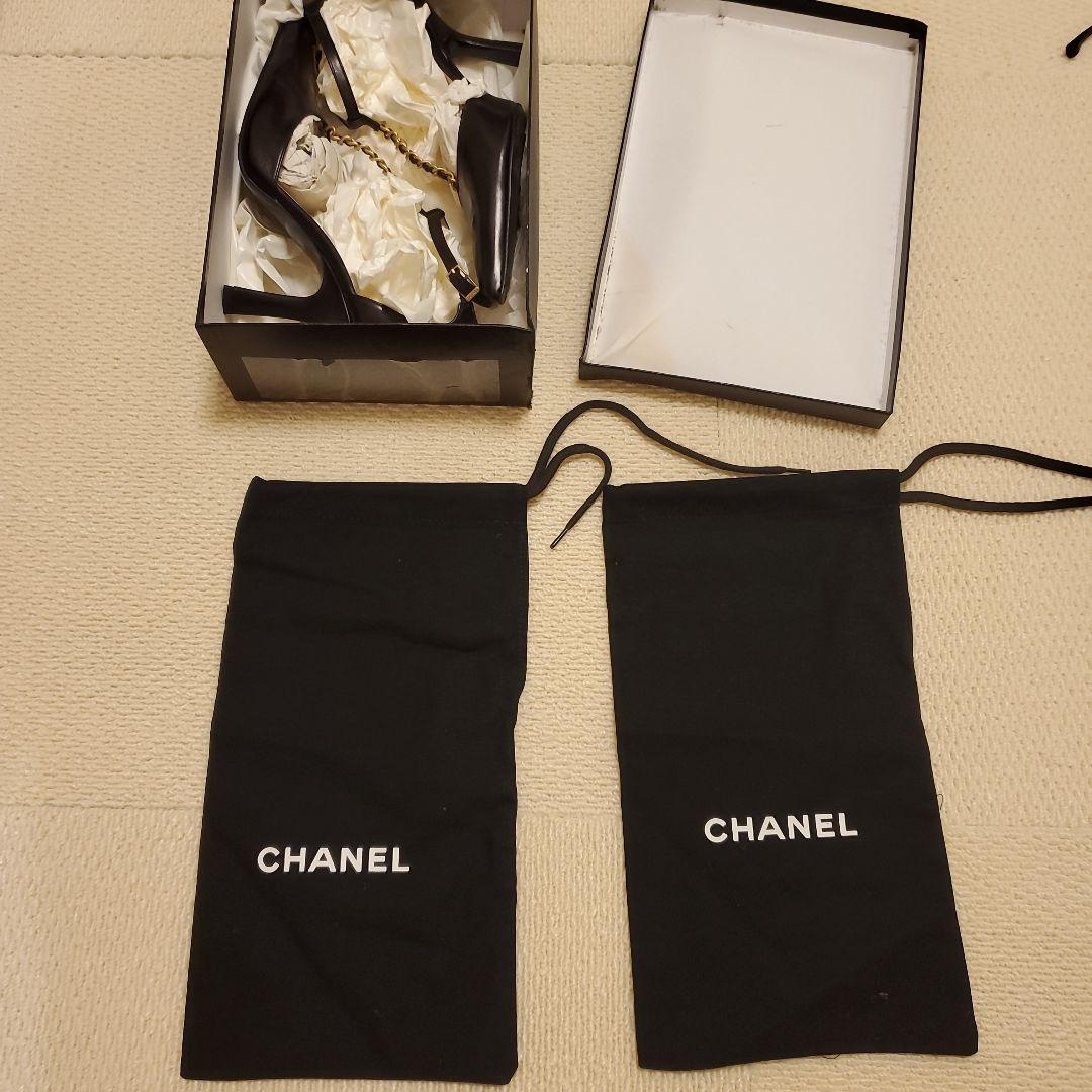 CHANEL 黒 ハイヒール ポインテッドトゥ