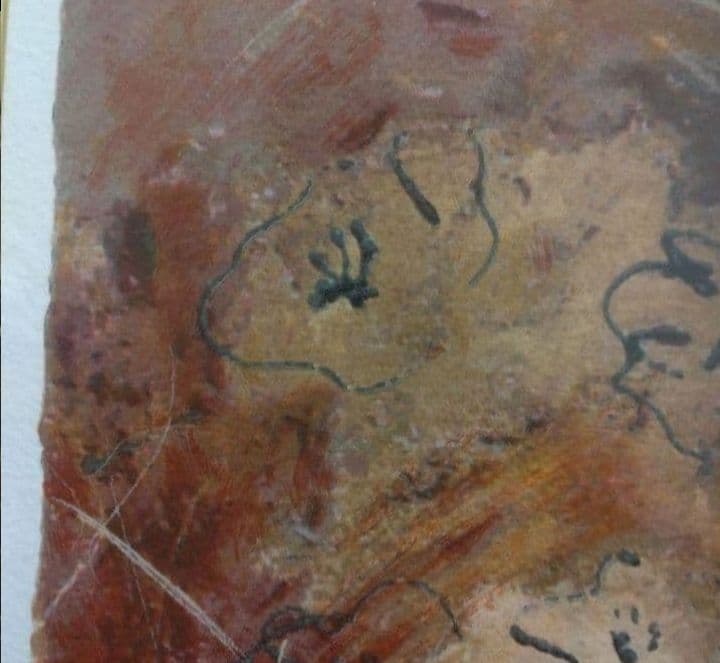 アンドリューフランシス作「白い花」絵画　送料込み　抽象画　111㎝×87㎝