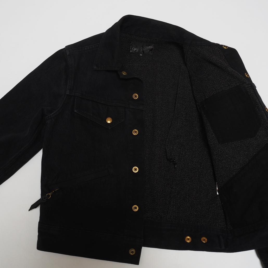 Langlitz Leathers ケブラーライディング ジャケット 黒S 短丈