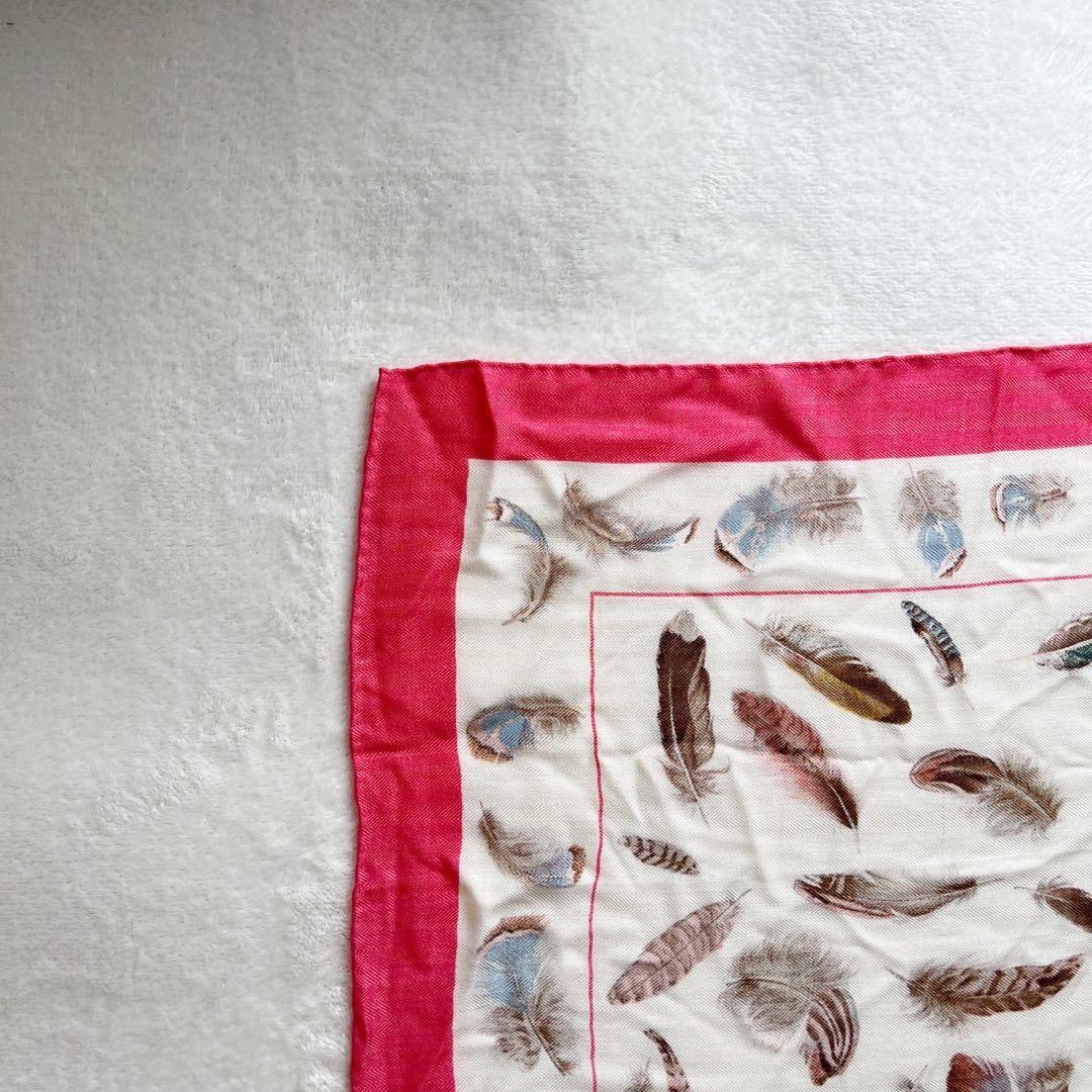 希少　HERMES 　エルメス　PLUMES　羽根　カシミヤ　スカーフ カレ90