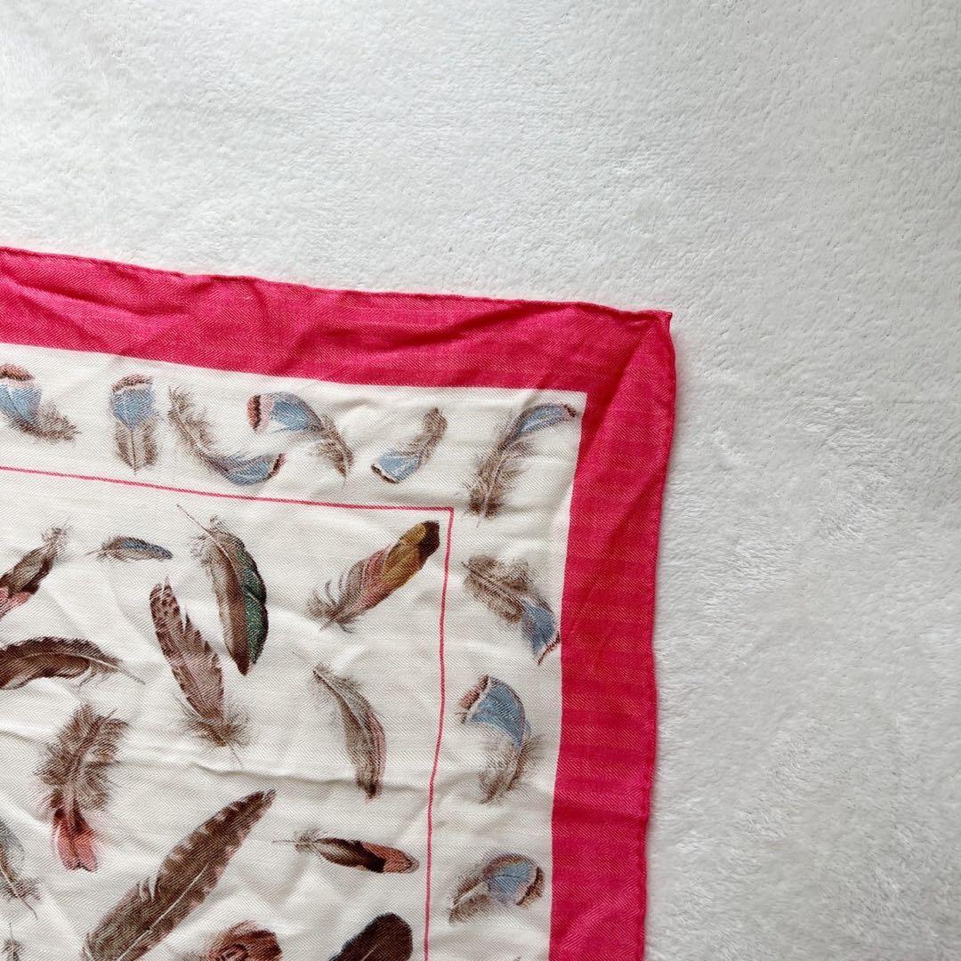 希少　HERMES 　エルメス　PLUMES　羽根　カシミヤ　スカーフ カレ90