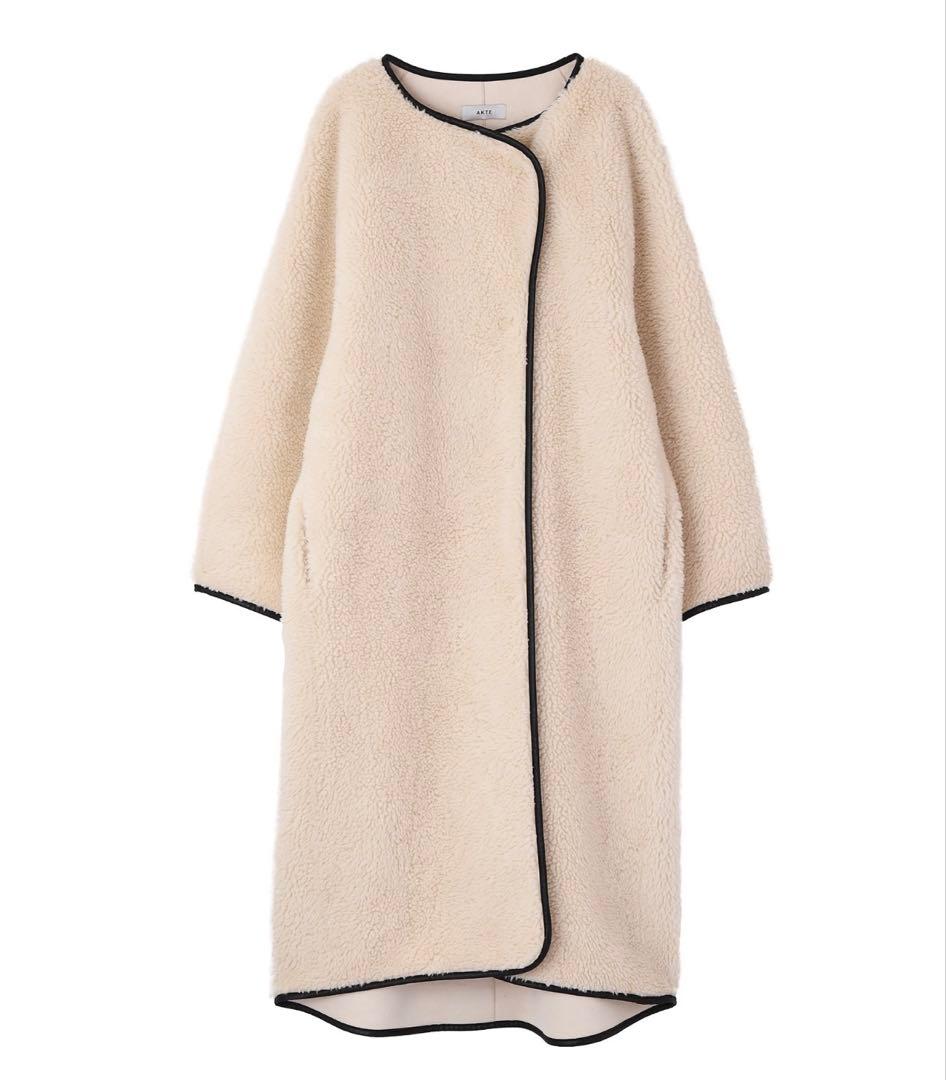【新品】AKTE ボアロングコート ホワイト