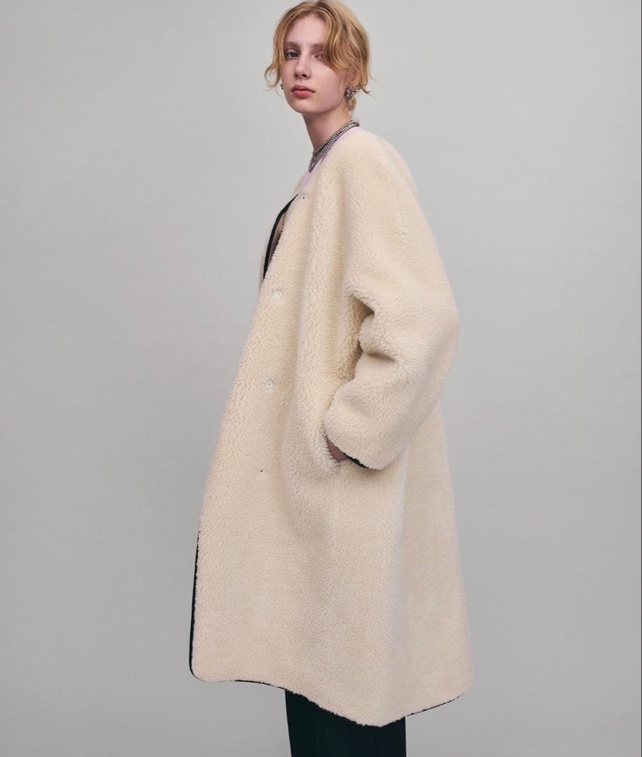 【新品】AKTE ボアロングコート ホワイト