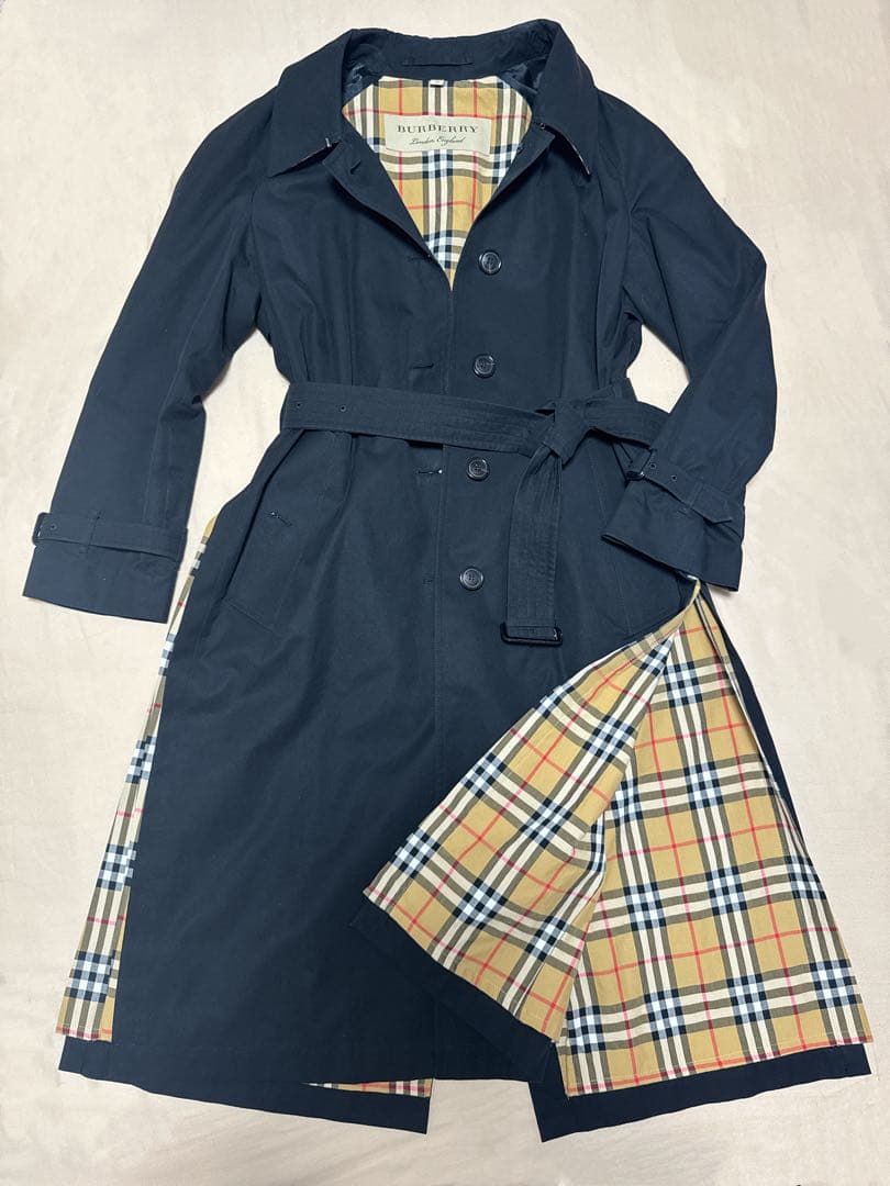 バーバリー トレンチコート 春秋冬 ブラック UK6 日本S〜Mサイズ