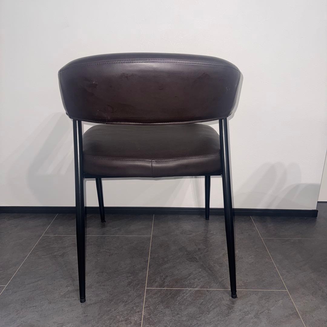 タンスのゲン　ダイニングチェア　2脚 アーム付き ブラック　お掃除ロボット対応