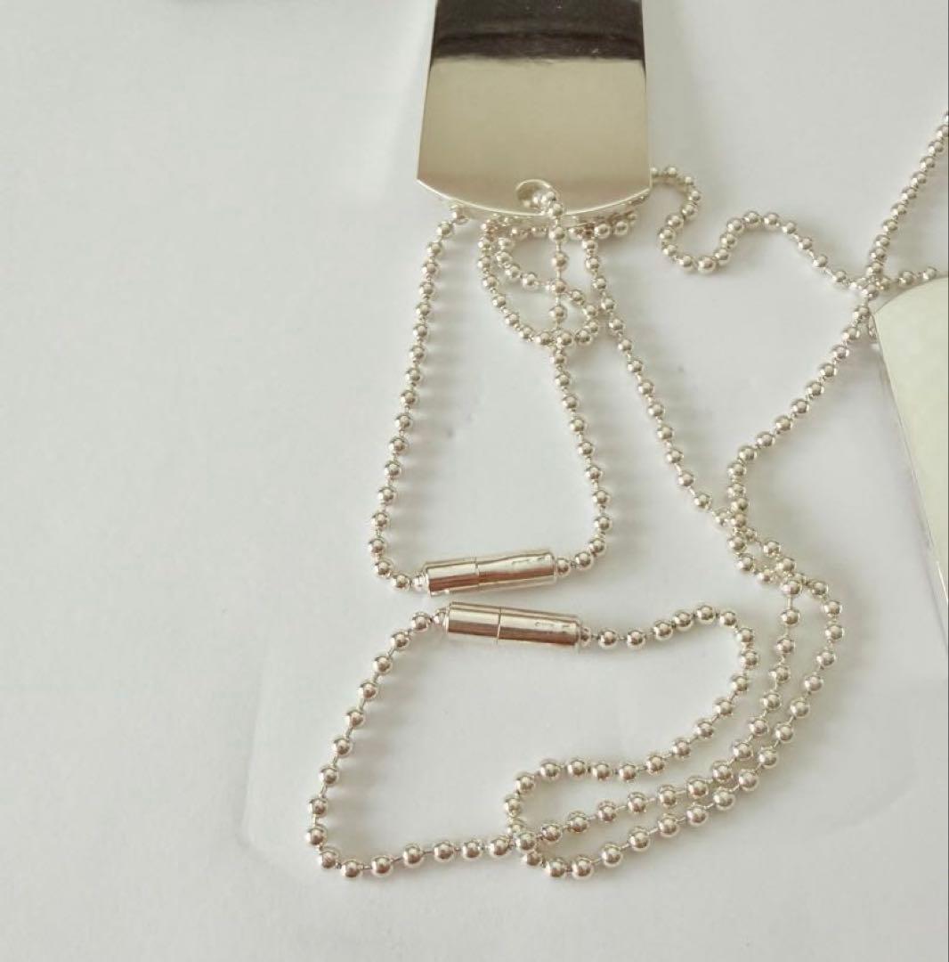 GUCCI ドッグタグ ダブルプレートネックレス シルバー925 ボールチェーン