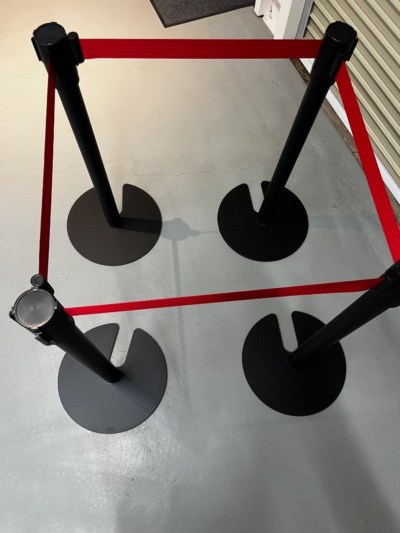 『4本1セット』ベルトパーテーション　スタッキングタイプ（ベルトカラー：赤）