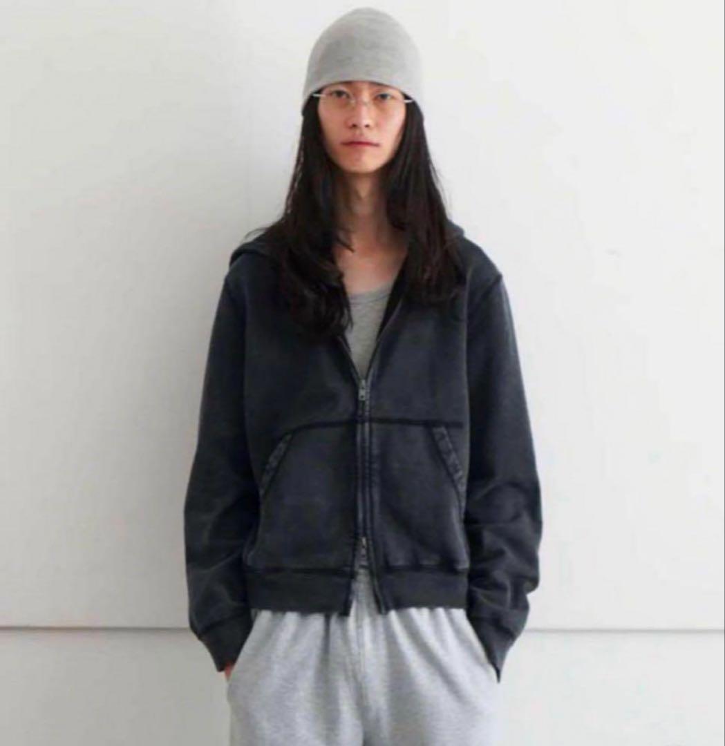 KAIKO グレー ダブルジップアップパーカー