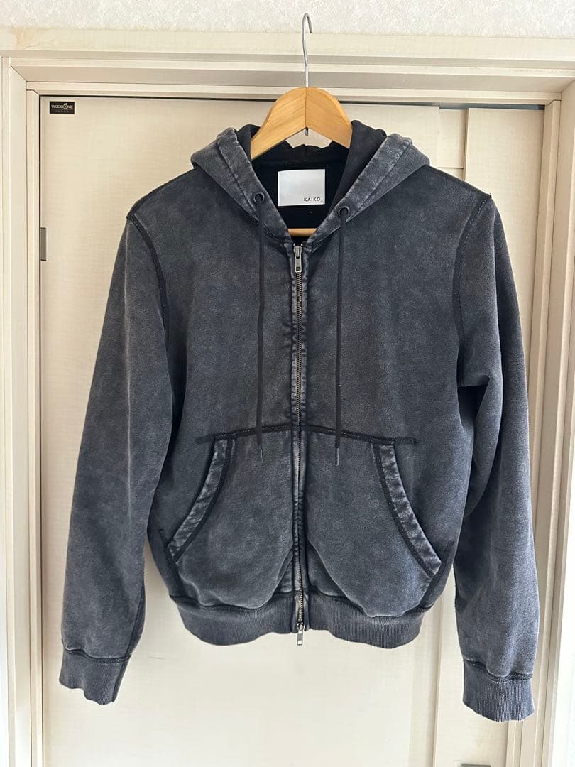 KAIKO グレー ダブルジップアップパーカー