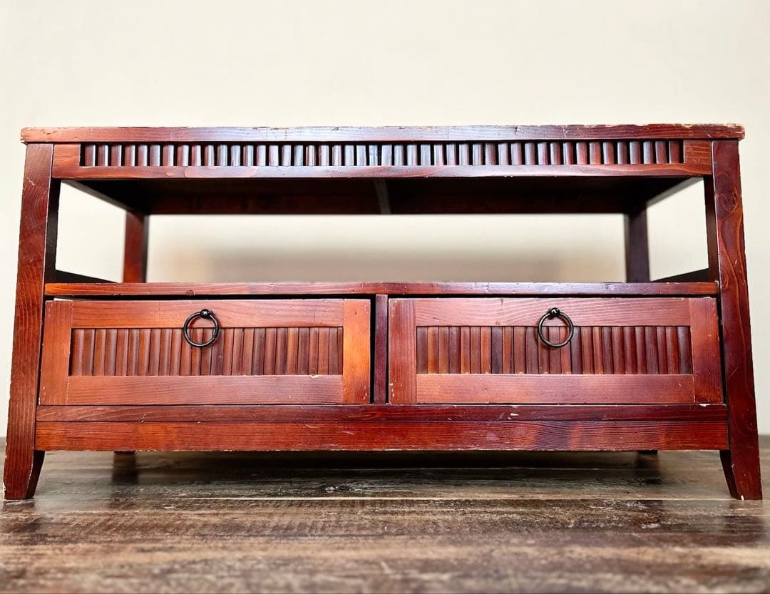 昭和レトロ 無垢材 ローボード テレビ台 古家具 国産木材 引出付 ローテーブル