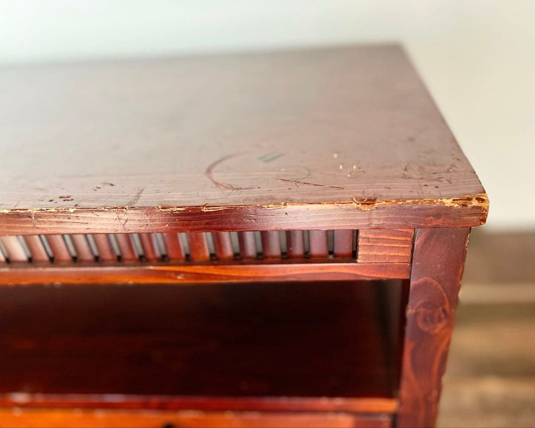 昭和レトロ 無垢材 ローボード テレビ台 古家具 国産木材 引出付 ローテーブル