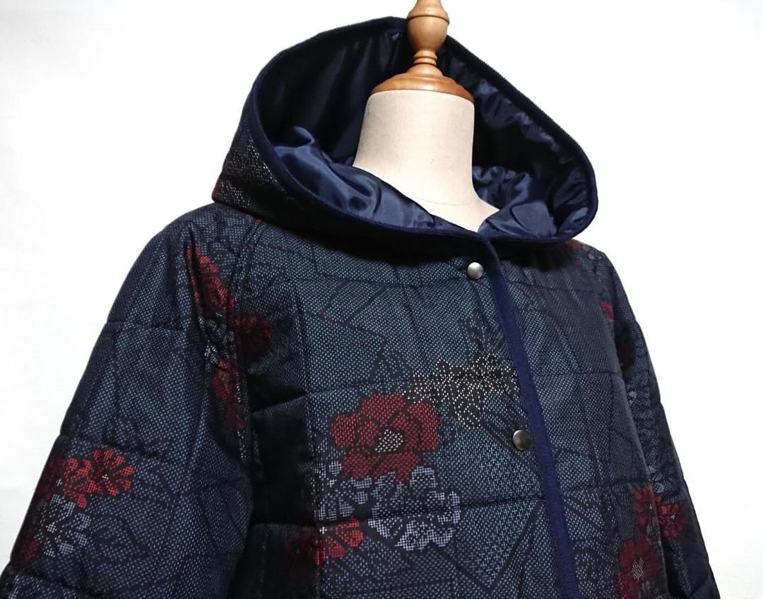 着物リメイク キルティング/ラグランコート【5148】