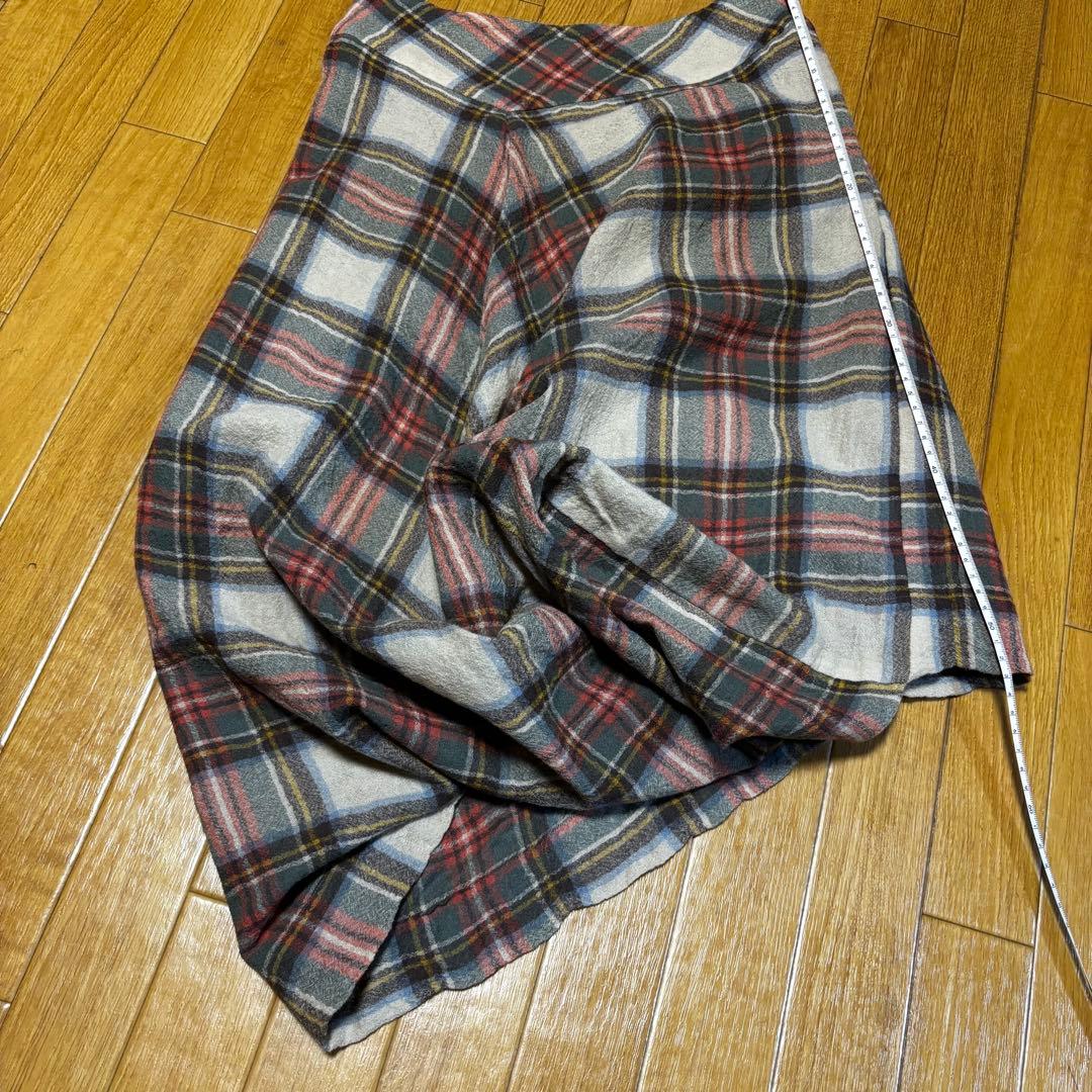 ヴィヴィアンウエストウッド アングロマニア チェック 変形ロングスカート 赤