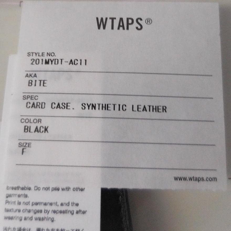 小物 WTAPS SYNTHETIC LEATHER MONEY CLIP BLACK