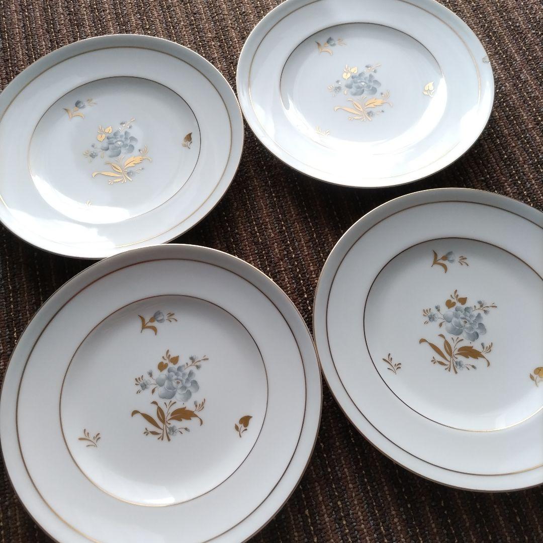 【１枚欠け補修有】ビングオーグレンダール　B&G　ケーキ皿　４枚セット