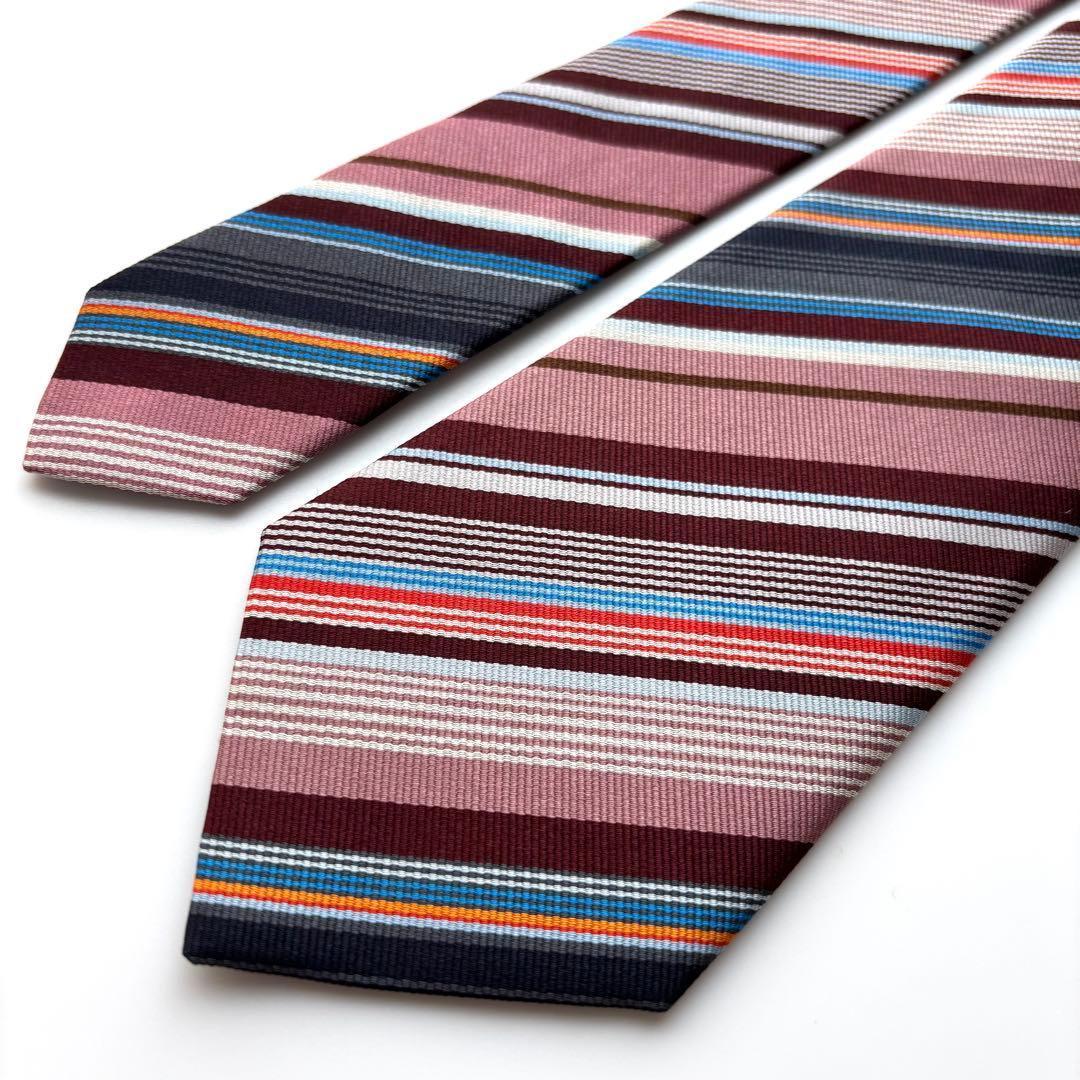 ※グリコのおまけ様꧁新品未使用꧂ ポールスミス ネクタイ ストライプ 花柄