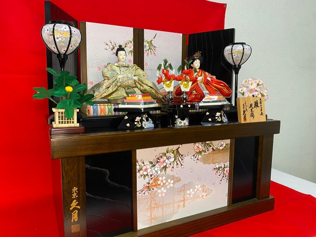 東京久月　雛人形　親王飾り収納セット・サイズ間口約６３×奥行約４１×高さ約５８㎝