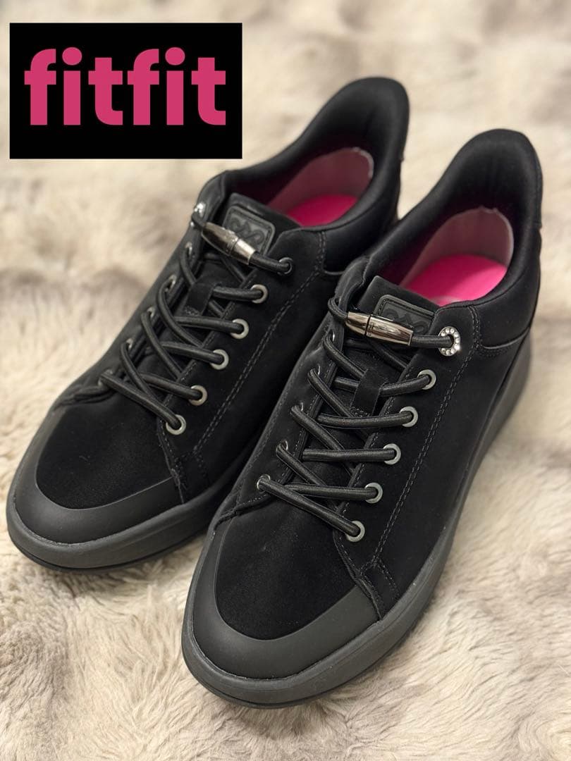 【✨️美品✨️】fitfit 撥水 ハンズフリースニーカー ブラック 25cm
