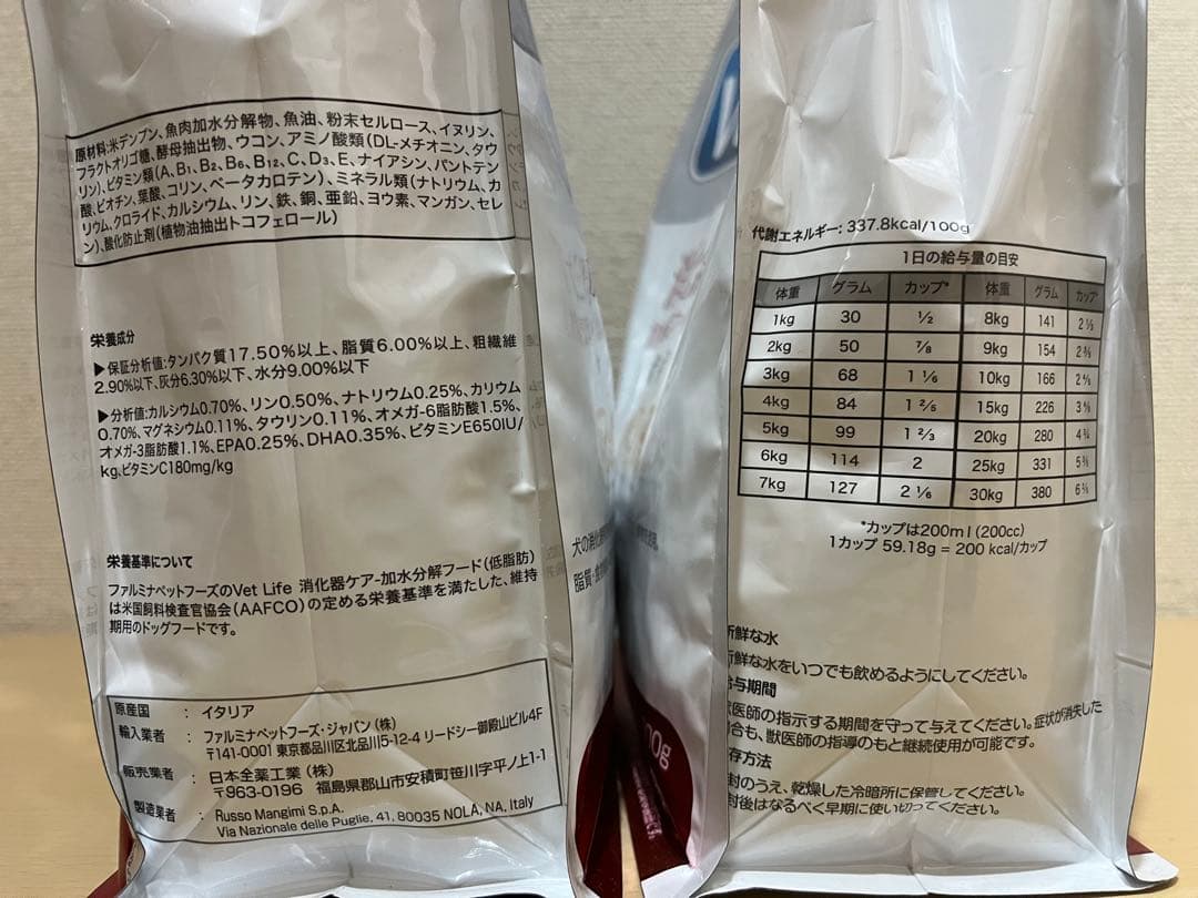 ファルミナ　ベットライフ　消化器ケア　800g 2袋　加水分解フード　低脂肪