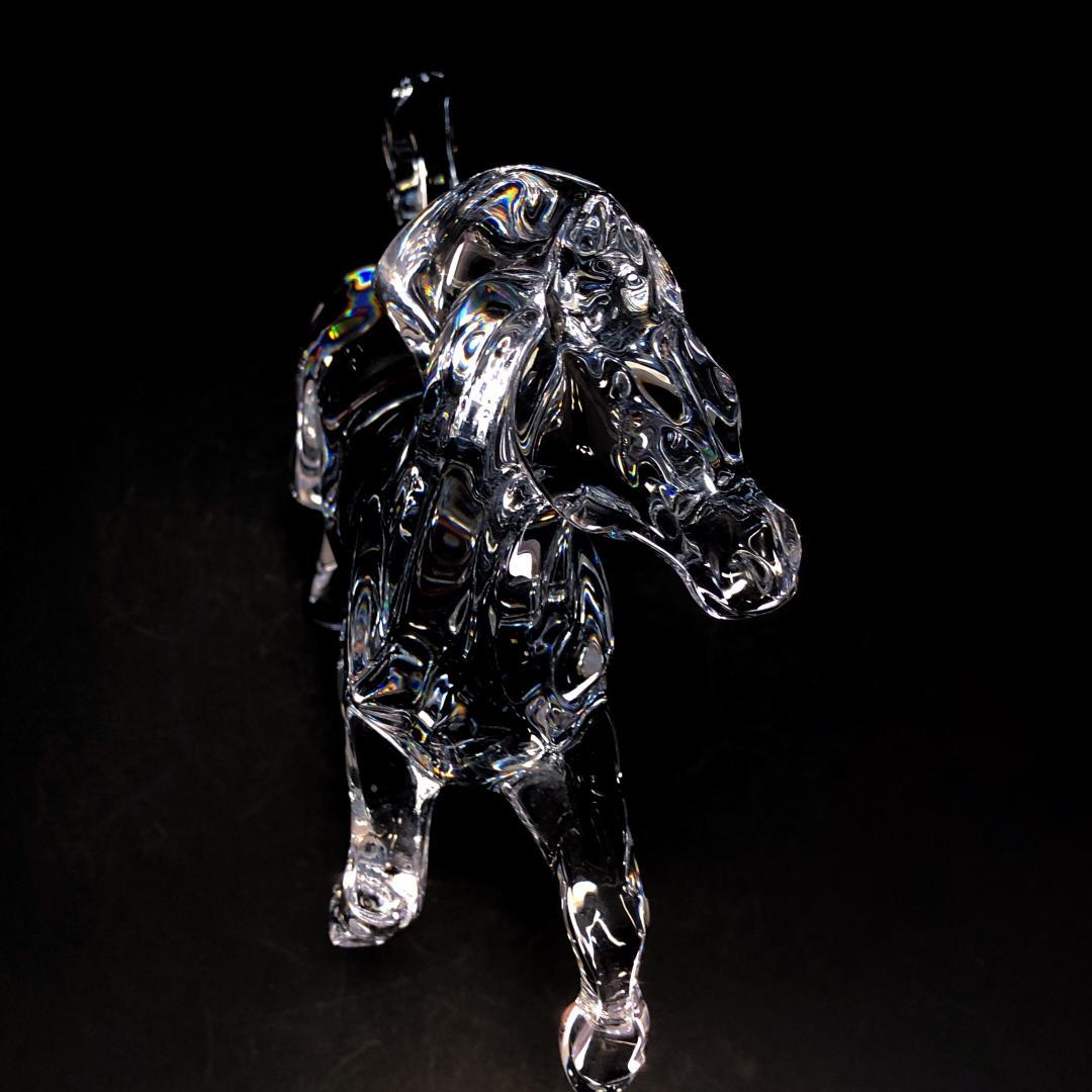 【美品】バカラ／クリスタル いななく馬 ホース 彫刻 置物／BC368