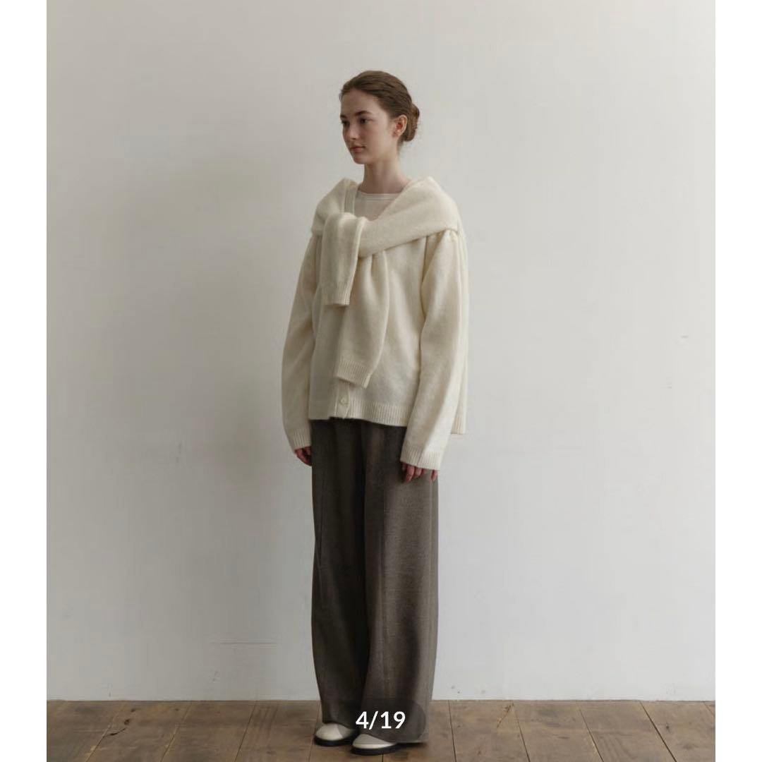 naeアルパカカーディガン ホワイトAlpaca Cardigan