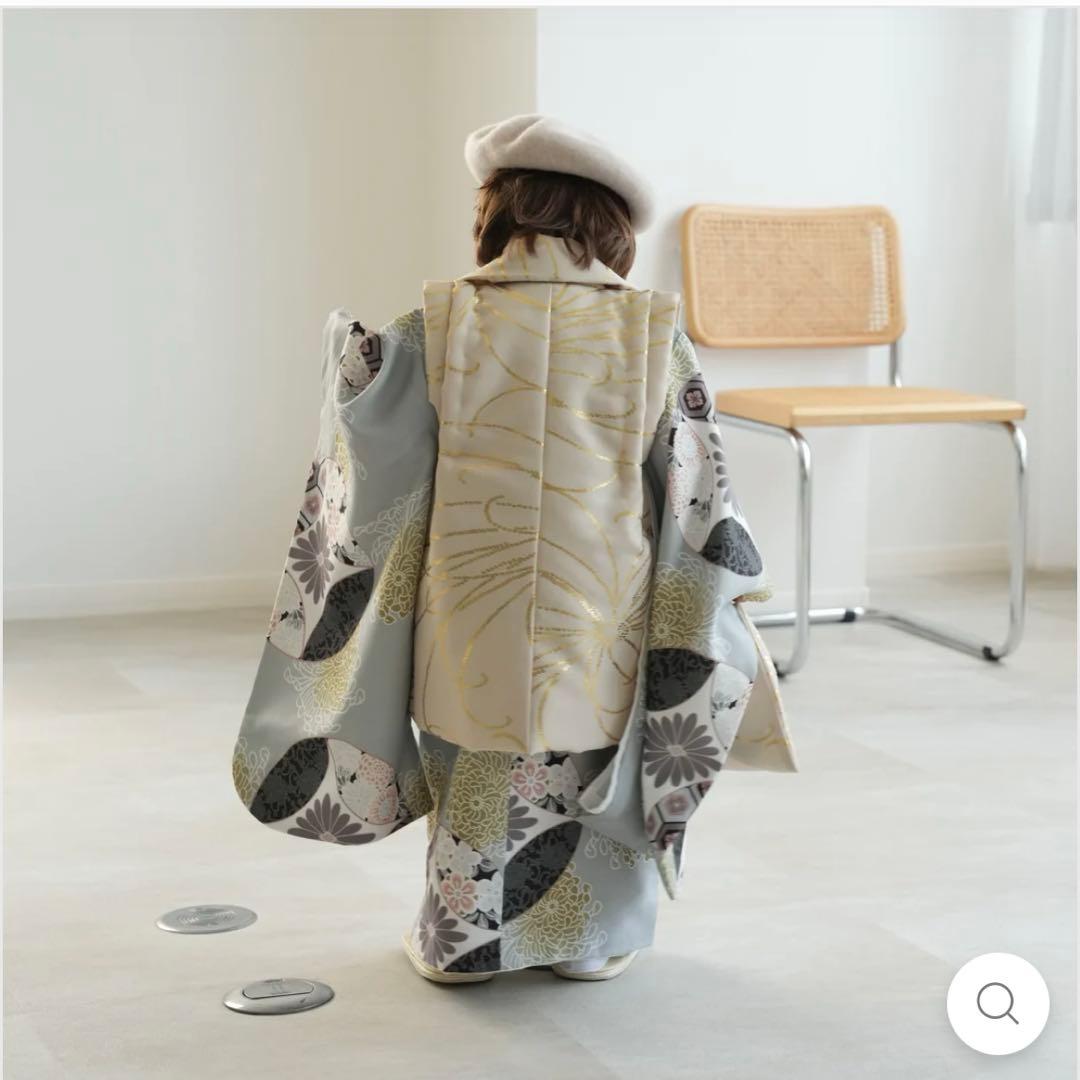 七五三　3歳 男の子 フルセット　ベージュ 金彩×ミント七宝 ひよこ商店