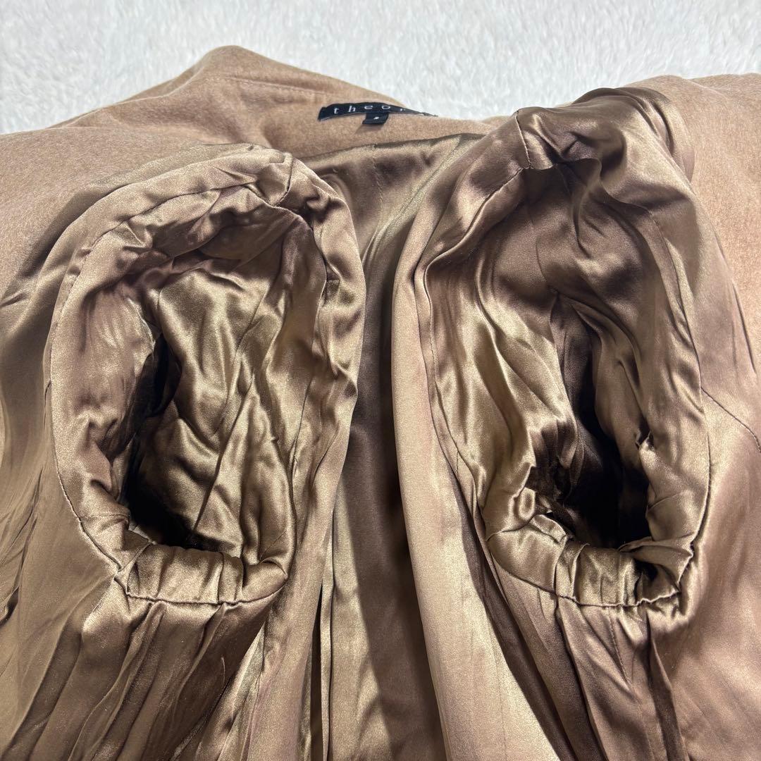 極美品 セオリー カシミヤ100% 絹 ベルテッドコート　ダブルトレンチコート