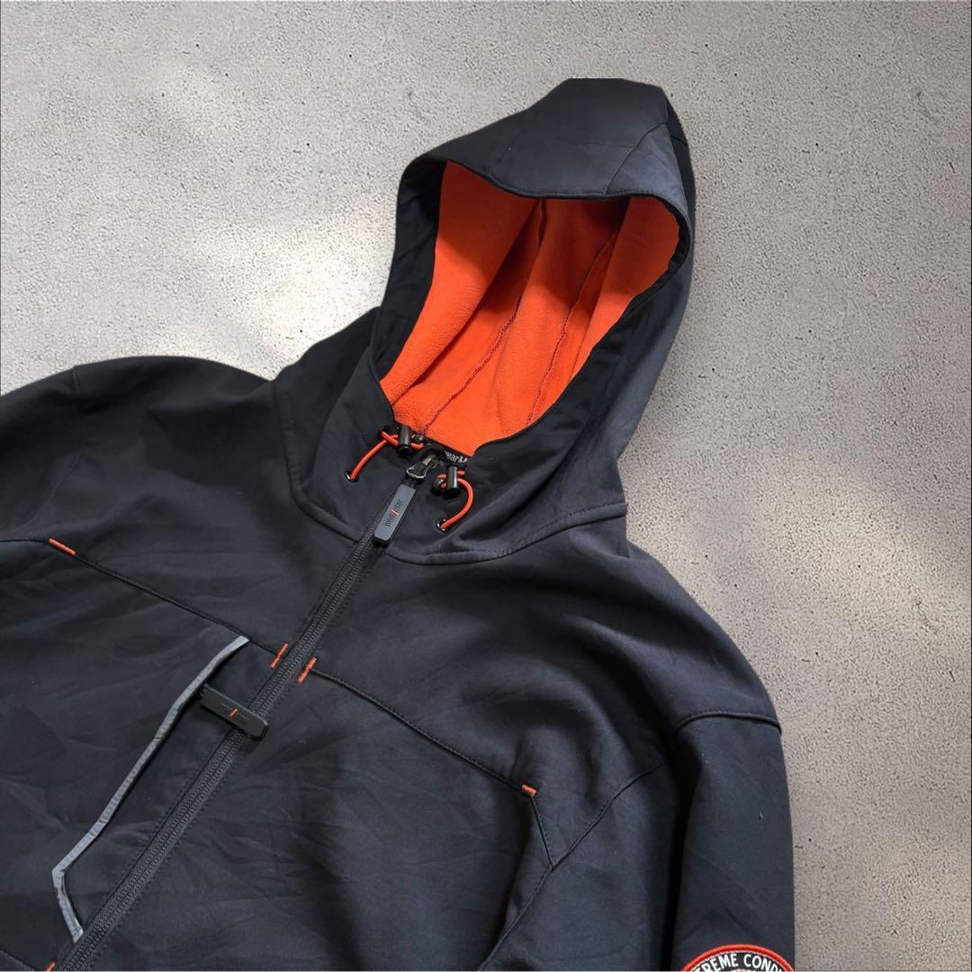 【N82】ヘリーハンセンワークウェアソフトシェルジャケットブラック×オレンジ