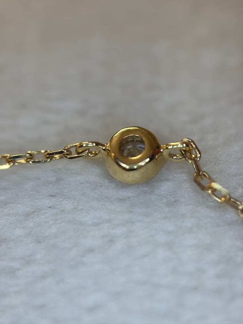 アガット　k18 一粒　ダイヤモンド　0.03ct ブレスレット