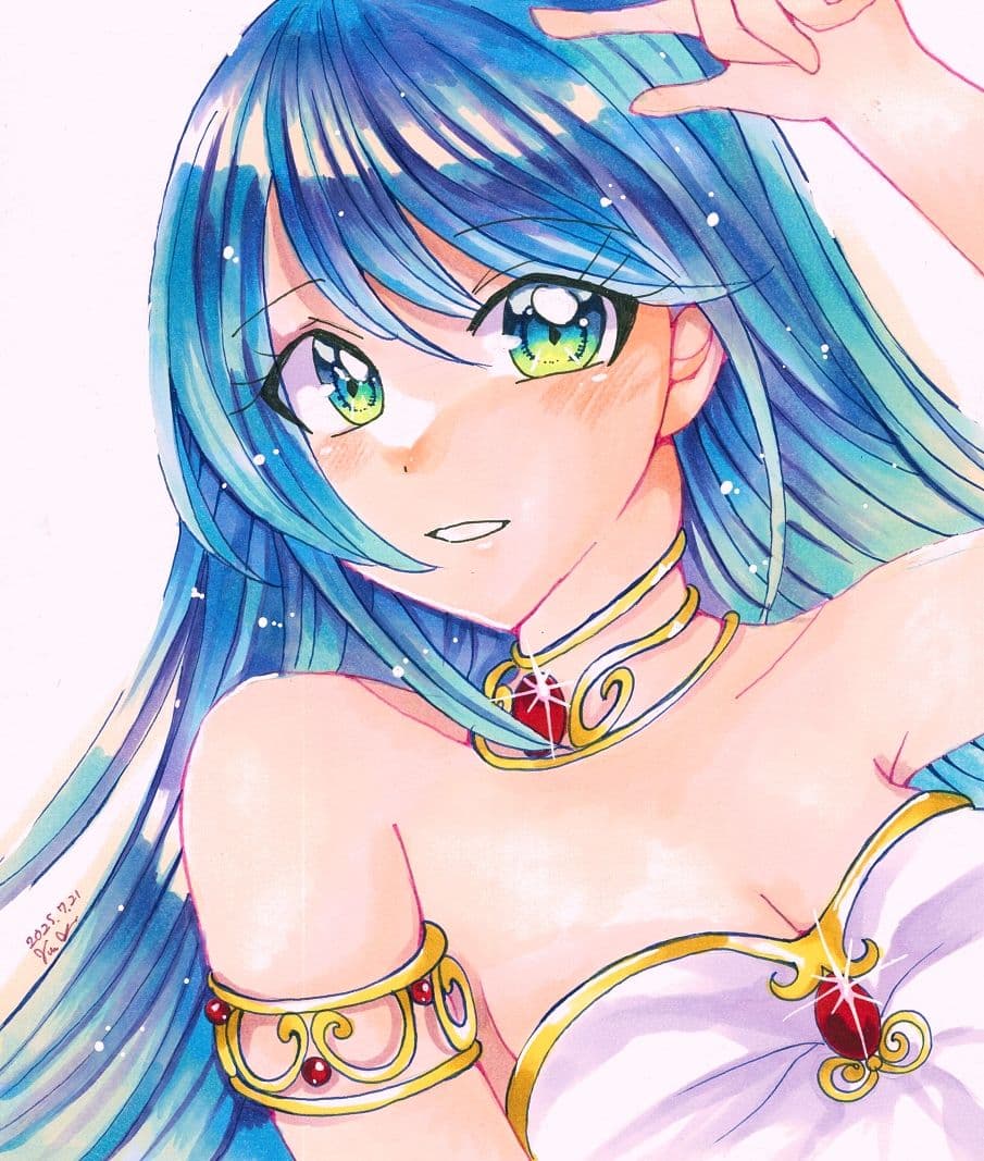 最終値下げ中！　夏の日差し　コピック　イラスト　原画