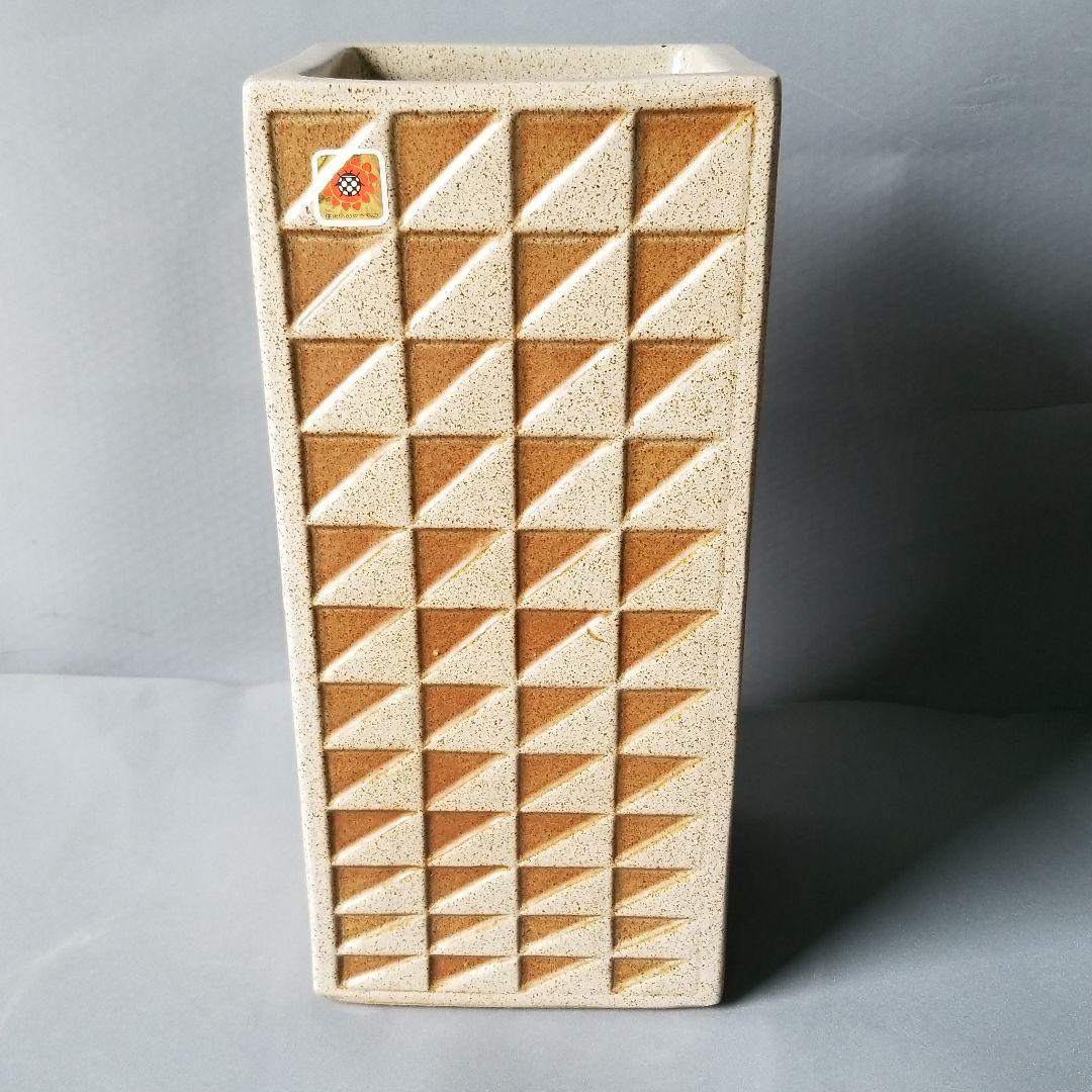 お値下げしました⤵信楽焼　傘立て  正角格子彫 高さ４３cm