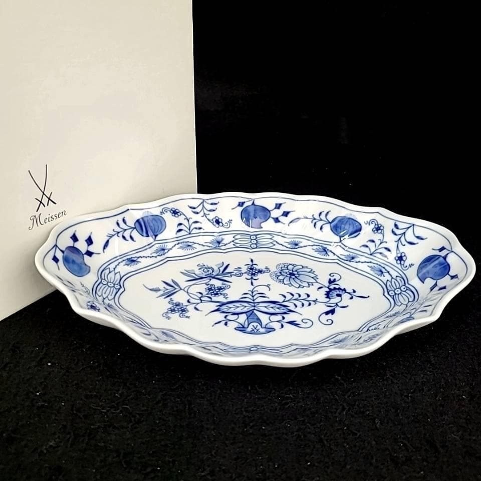 ◎未使用級◎マイセン　ブルーオニオン　サービスプレート　皿　プレート　箱つき