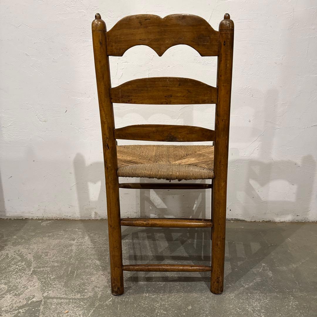 ヴィンテージ　ダイニングチェア　カフェチェア　藁座面　2