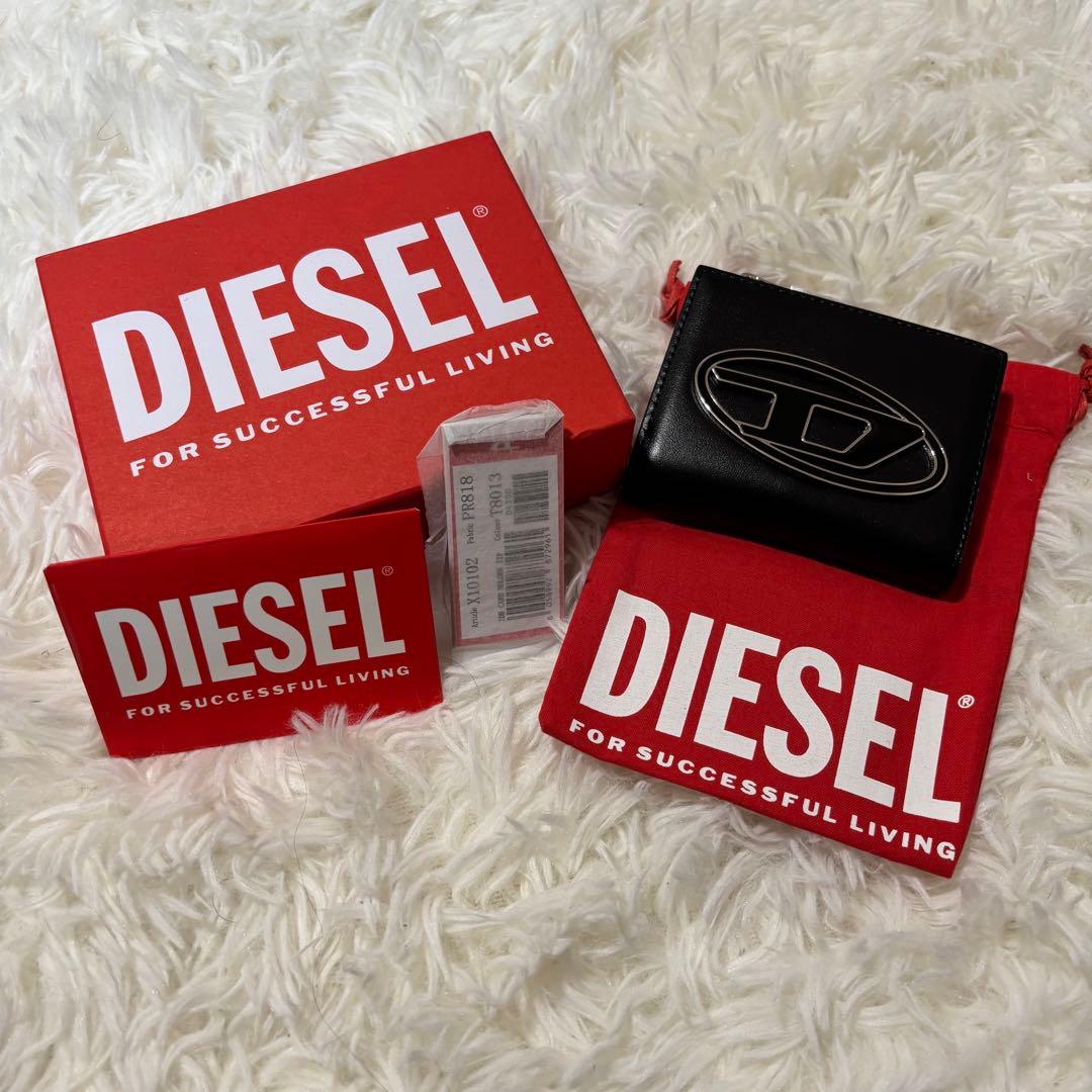 【新品】DIESEL 1DR コンパクト財布 ケース 箱付き　25SS 黒