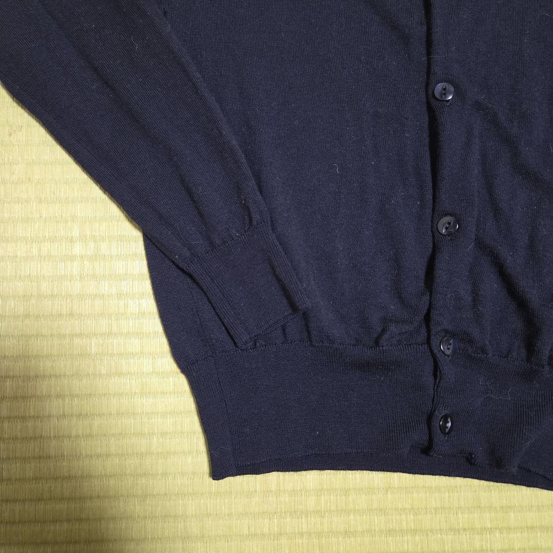 JOHN SMEDLEY ネイビー カーディガン 現行 サイズS ウール