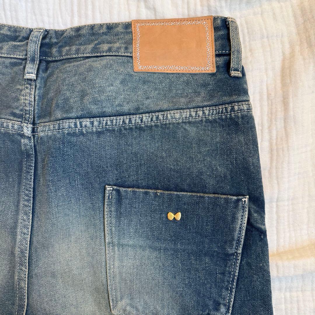 美品☆ミナペルホネンalwaysデニム ワイドパンツブルー 40